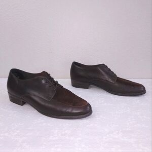 MUNRO Valencia Brown Leather & Suede Lace-Up Shoes US 12